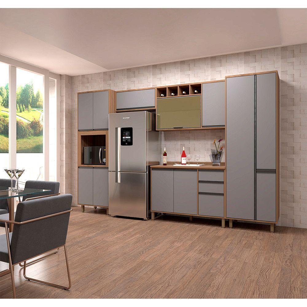 Armário De Cozinha 5 Peças Com Tampo Vanilla Com Cinza - 1