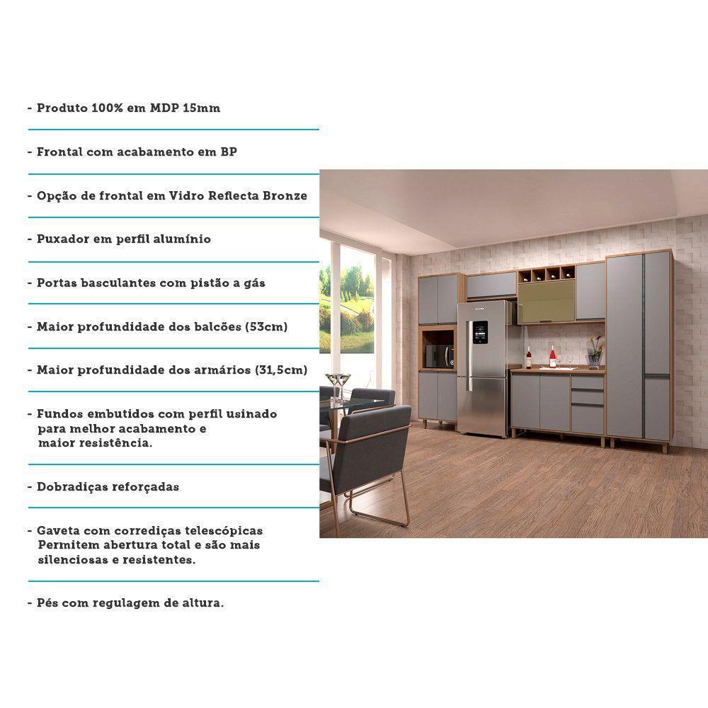 Armário De Cozinha 5 Peças Com Tampo Vanilla Com Cinza - 8