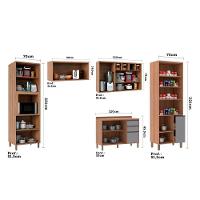 Armário De Cozinha 5 Peças Com Tampo Vanilla Com Cinza - 6