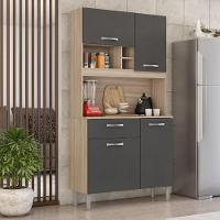 Cozinha Compacta Malta 4 Portas 1 Gaveta Touch Grafito 91401 - 2