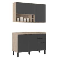 Cozinha Completa Modular 2 Peças Composição 11 Touch Grafito - 1