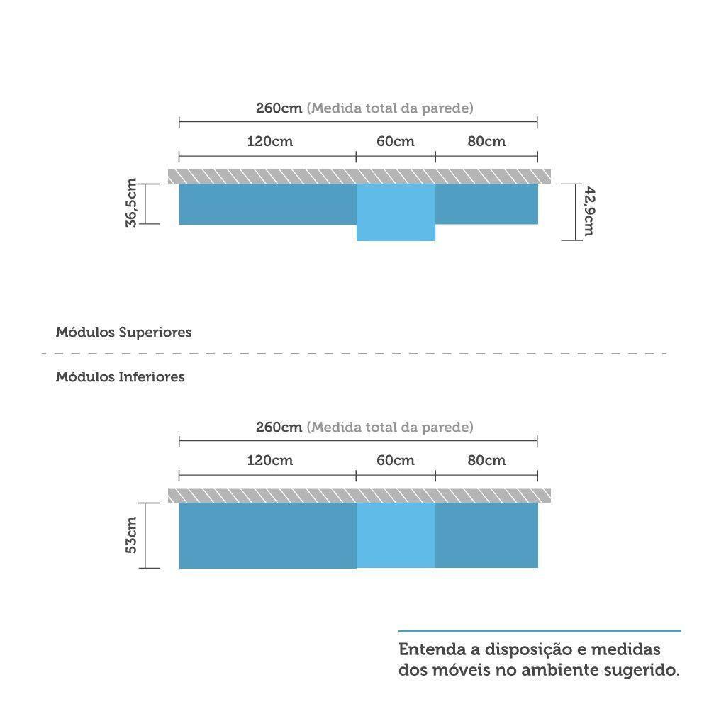 Armário De Cozinha 8 Peças Com Tampo Crema Com Verde - 10