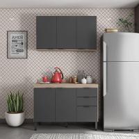 Cozinha Completa Modular 3 Peças Composição 10 Touch Grafito