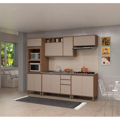 Cozinha Completa 5 Peças Connect Lari 8 Portas 3 Gavetas MDF 270cm Branco