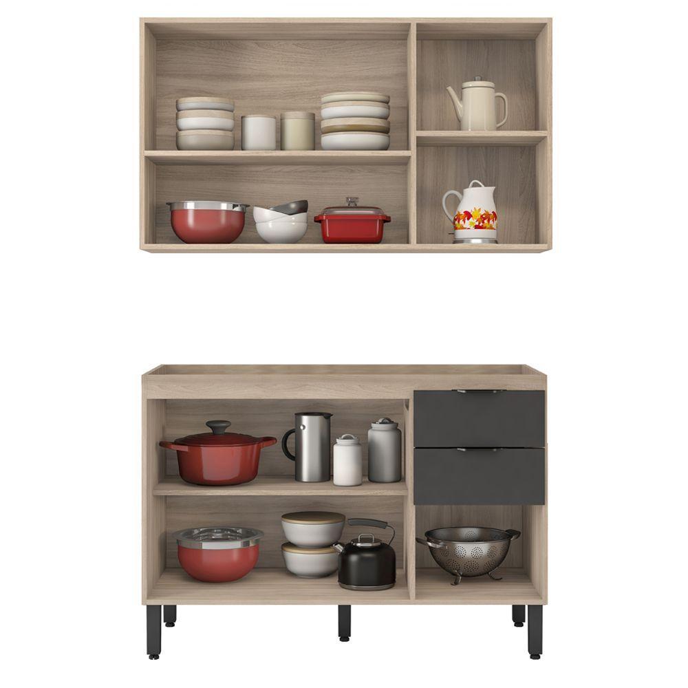 Cozinha Completa Modular 2 Peças Composição 9 Touch Grafito - 3