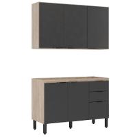 Cozinha Completa Modular 2 Peças Composição 9 Touch Grafito - 1