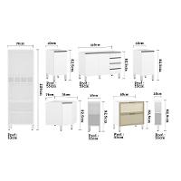 Cozinha Modulada Completa 16 Peças Branco Com Vidro Reflecta - 6