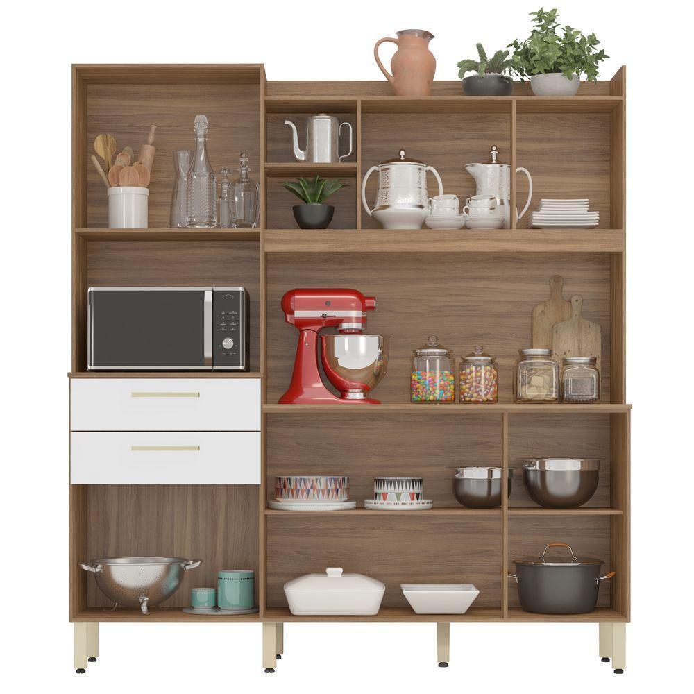 Cozinha Compacta Select 6 Portas 2 Gavetas Amêndola Branco - 3