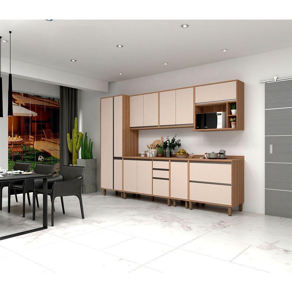 Armário De Cozinha 7 Peças Com Tampo Vanilla Com Connect - 1