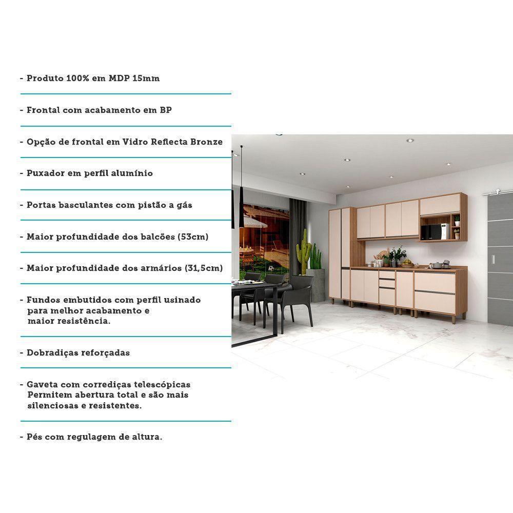 Armário De Cozinha 7 Peças Com Tampo Vanilla Com Connect - 4