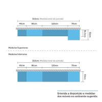 Cozinha 6 Pçs Sem Tampo De 120 Branco Vidro Branco Com Concreto - 7