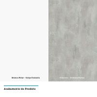 Cozinha 6 Pçs Sem Tampo De 120 Branco Vidro Branco Com Concreto - 2