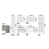 Cozinha 6 Pçs Sem Tampo De 120 Branco Vidro Branco Com Concreto - 5