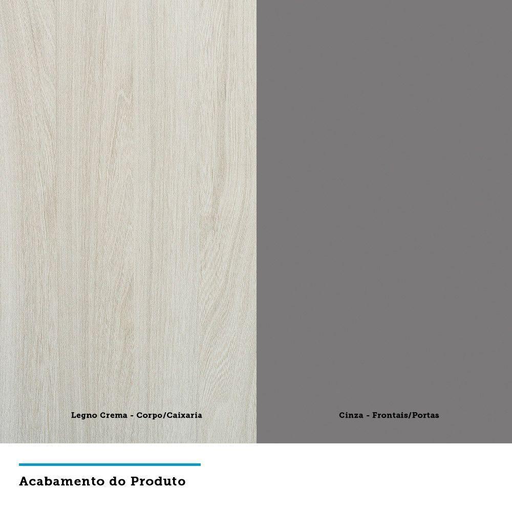 Armário De Cozinha 8 Peças Com Tampo Crema Com Cinza - 8