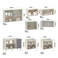 Armário De Cozinha 8 Peças Com Tampo Crema Com Cinza - 6