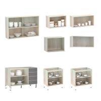 Armário De Cozinha 8 Peças Com Tampo Crema Com Cinza - 7