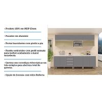 Armário De Cozinha 8 Peças Com Tampo Crema Com Cinza - 10