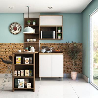 Cozinha Compacta 4 Peças com Bancada Gourmet 4 Portas MDF 150cm Branco