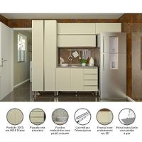 Armário De Cozinha 4 Peças Sem Tampo Crema Com Kashmir - 5