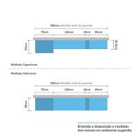 Armário De Cozinha 7 Peças Com Tampo Crema Com Verde - 3