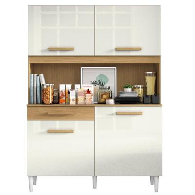 Kit Cozinha Compacta 4 Portas 1 Gaveta 121cm Off White Atacama