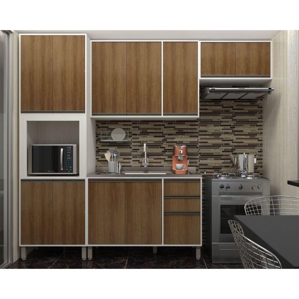 Cozinha 4 Pçs C/Nicho Armários E Balcões Pátina C/Avelã - 1