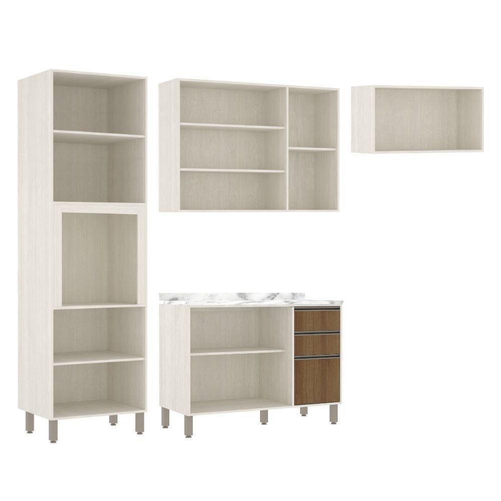 Cozinha 4 Pçs C/Nicho Armários E Balcões Pátina C/Avelã - 7