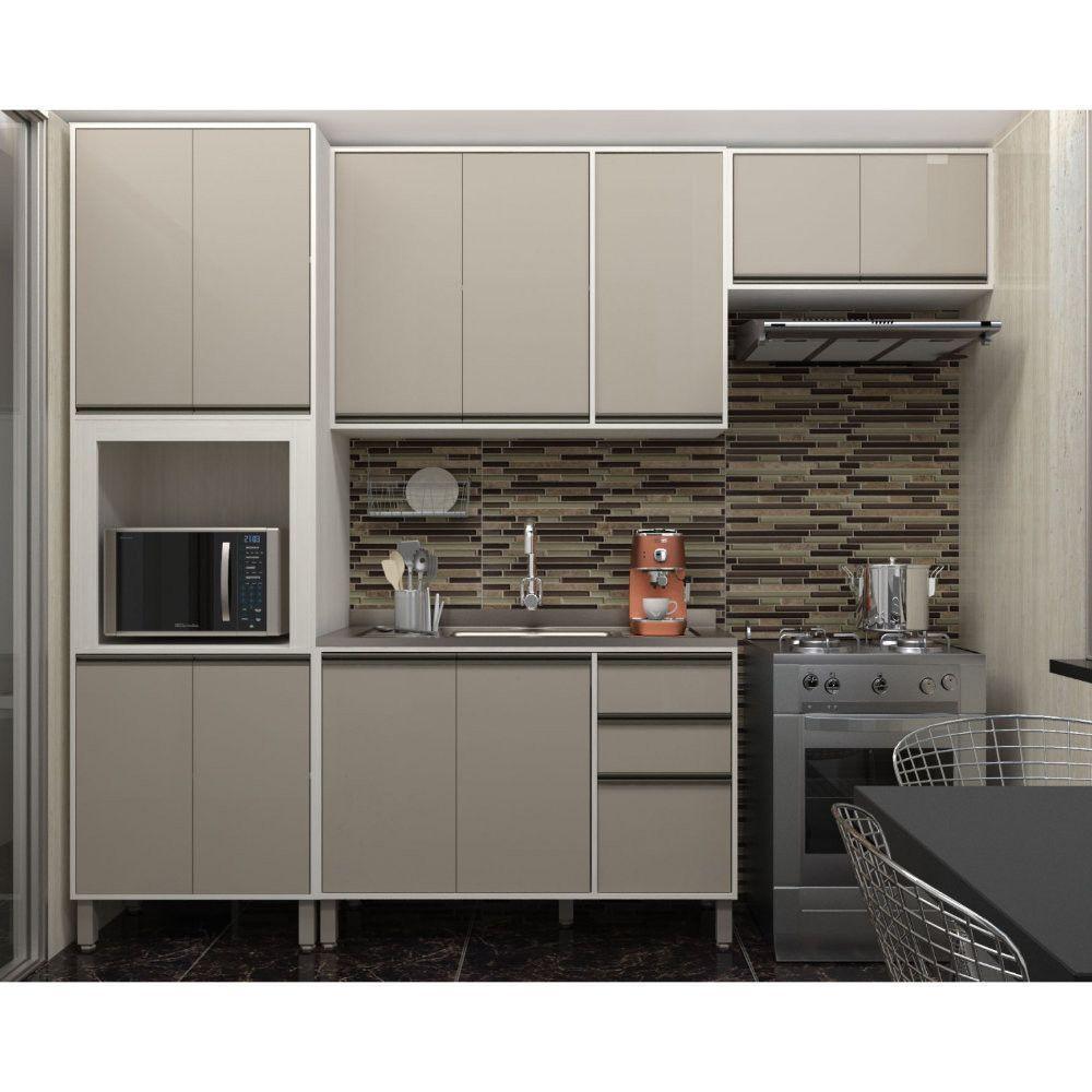 Cozinha 4 Pçs C/Nicho Armários E Balcões Pátina C/Mocca Laca - 1