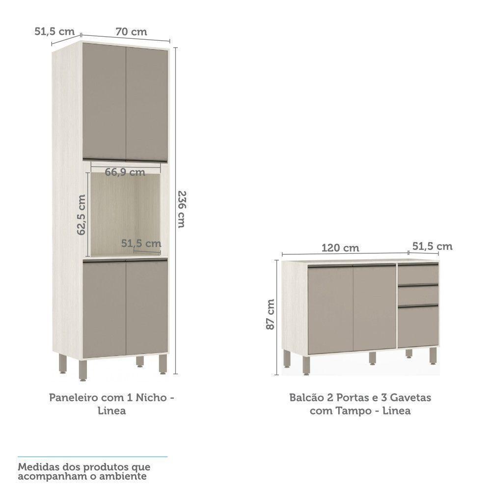 Cozinha 4 Pçs C/Nicho Armários E Balcões Pátina C/Mocca Laca - 5