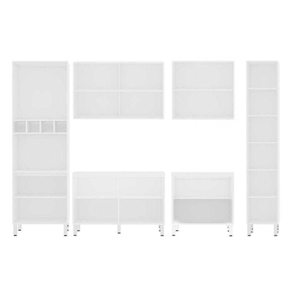 Cozinha Modulada 6 Peças Com Tampo Branco Vidro Reflecta - 6