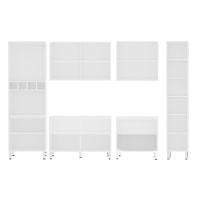 Cozinha Modulada 6 Peças Com Tampo Branco Vidro Reflecta - 6