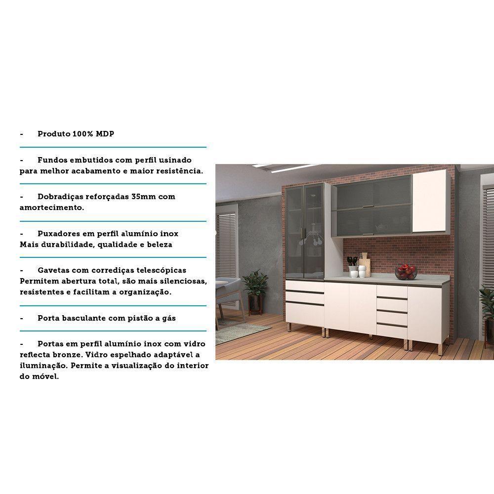 Cozinha Modulada Com Tampo 5 Peças Branco Vidro Reflecta - 3