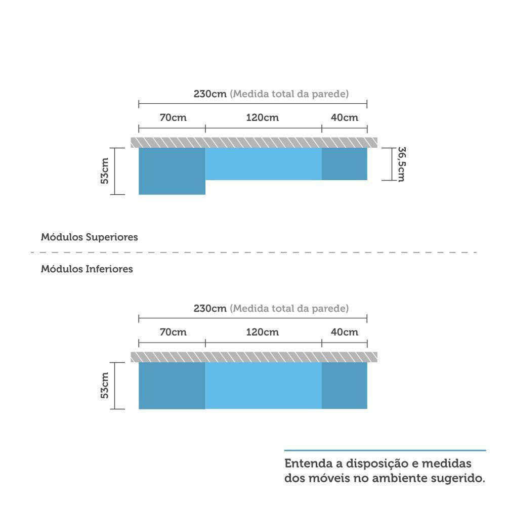 Cozinha Modulada Com Tampo 5 Peças Branco Vidro Reflecta - 4