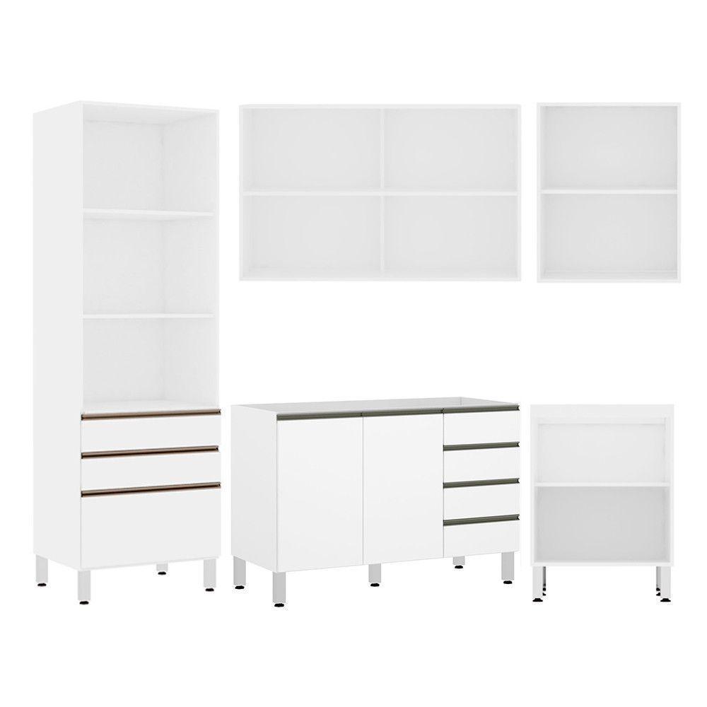 Cozinha Modulada Com Tampo 5 Peças Branco Vidro Reflecta - 6
