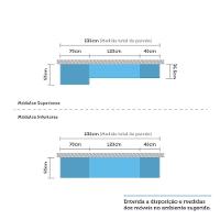 Cozinha Modulada Com Tampo 5 Peças Branco Vidro Reflecta