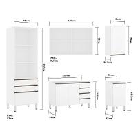 Cozinha Modulada Com Tampo 5 Peças Branco Vidro Reflecta - 5