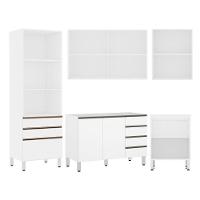 Cozinha Modulada Com Tampo 5 Peças Branco Vidro Reflecta - 6