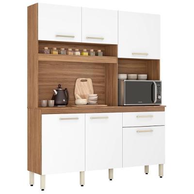 Cozinha Compacta Alamo 91601 6 Portas em MDP 160cm Branco Demóbile