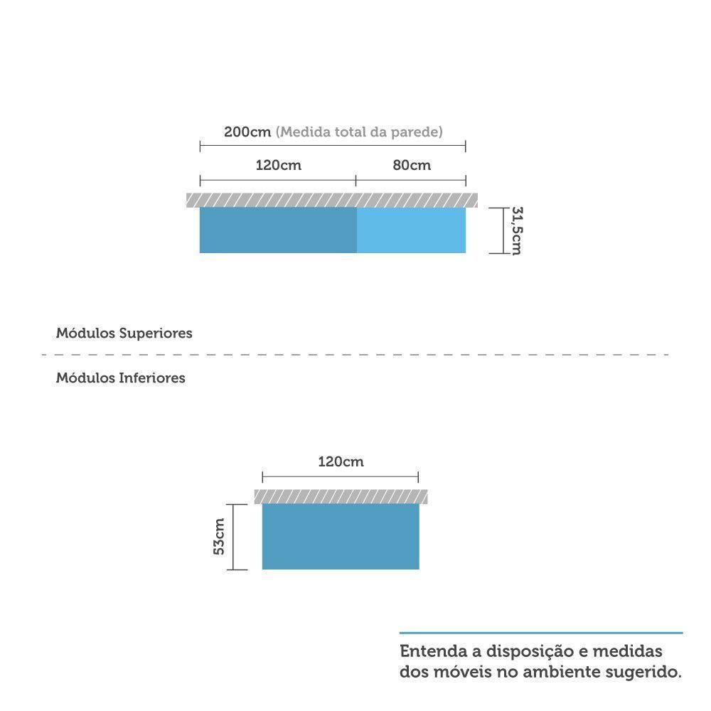 Armário De Cozinha 3 Peças Com Tampo Com Cinza - 9