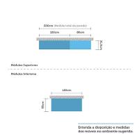 Armário De Cozinha 3 Peças Com Tampo Com Cinza - 9