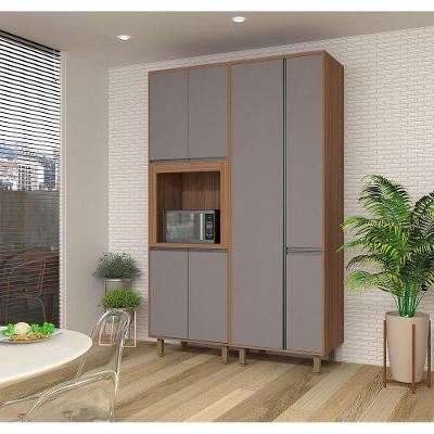 Armário de Cozinha Compacta Vanilla-cinza Puro 7 Portas 1 Gaveta MDF 70cm Cinza
