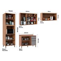 Armário De Cozinha Com 4 Peças E Tampo Com Cinza - 11