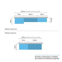Armário De Cozinha Com 4 Peças E Tampo Com Cinza - 17