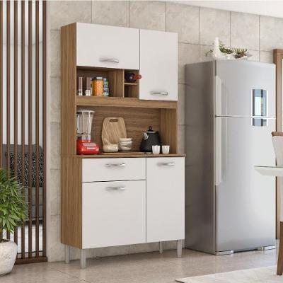 Cozinha Compacta Malta 4 Portas 1 Gaveta em MDP 91cm Branco com Prateleiras Internas