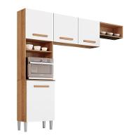 Cozinha Compacta Com 04 Portas E 02 Nichos Emily Cor Atacama Off White Aramóveis - 1