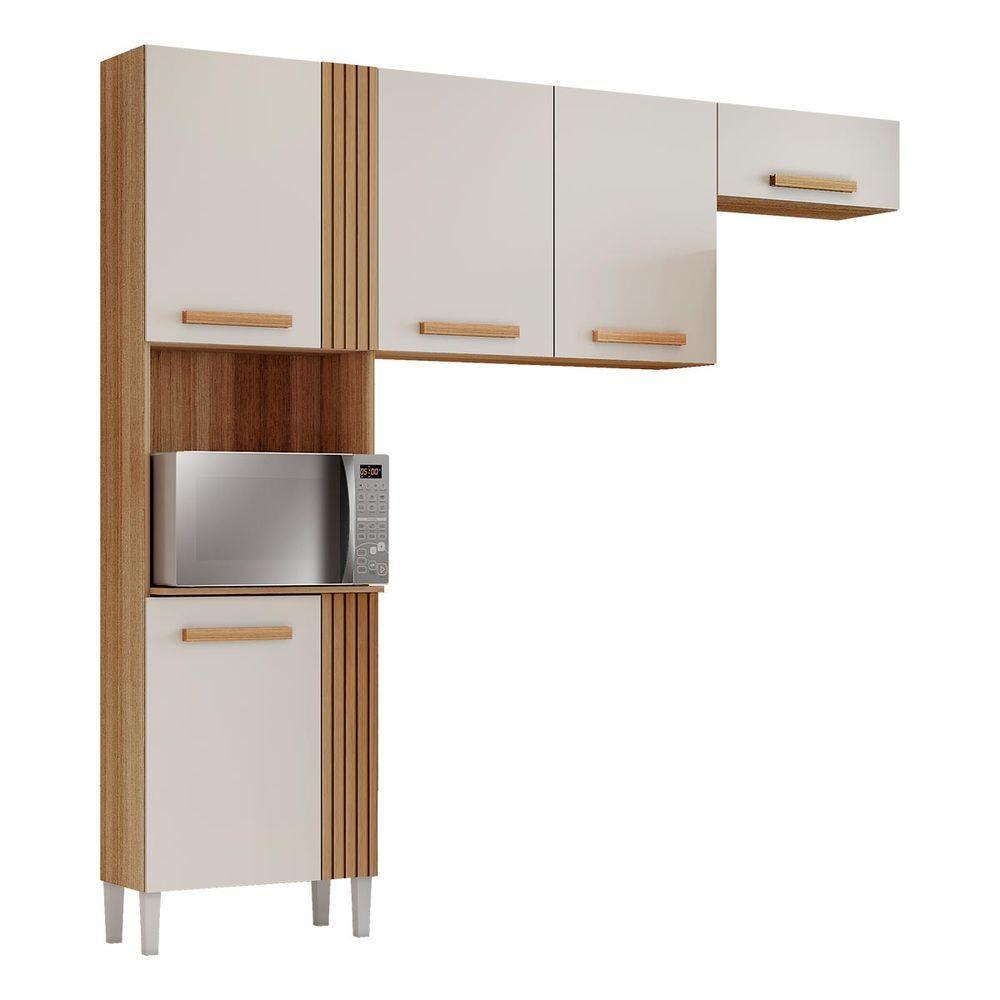 Cozinha Compacta Com 05 Portas Juma Cor Atacama Off White Aramóveis - 1