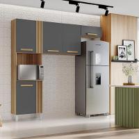 Cozinha Compacta Com 05 Portas Juma Cor Atacama Grafite Aramóveis - 2