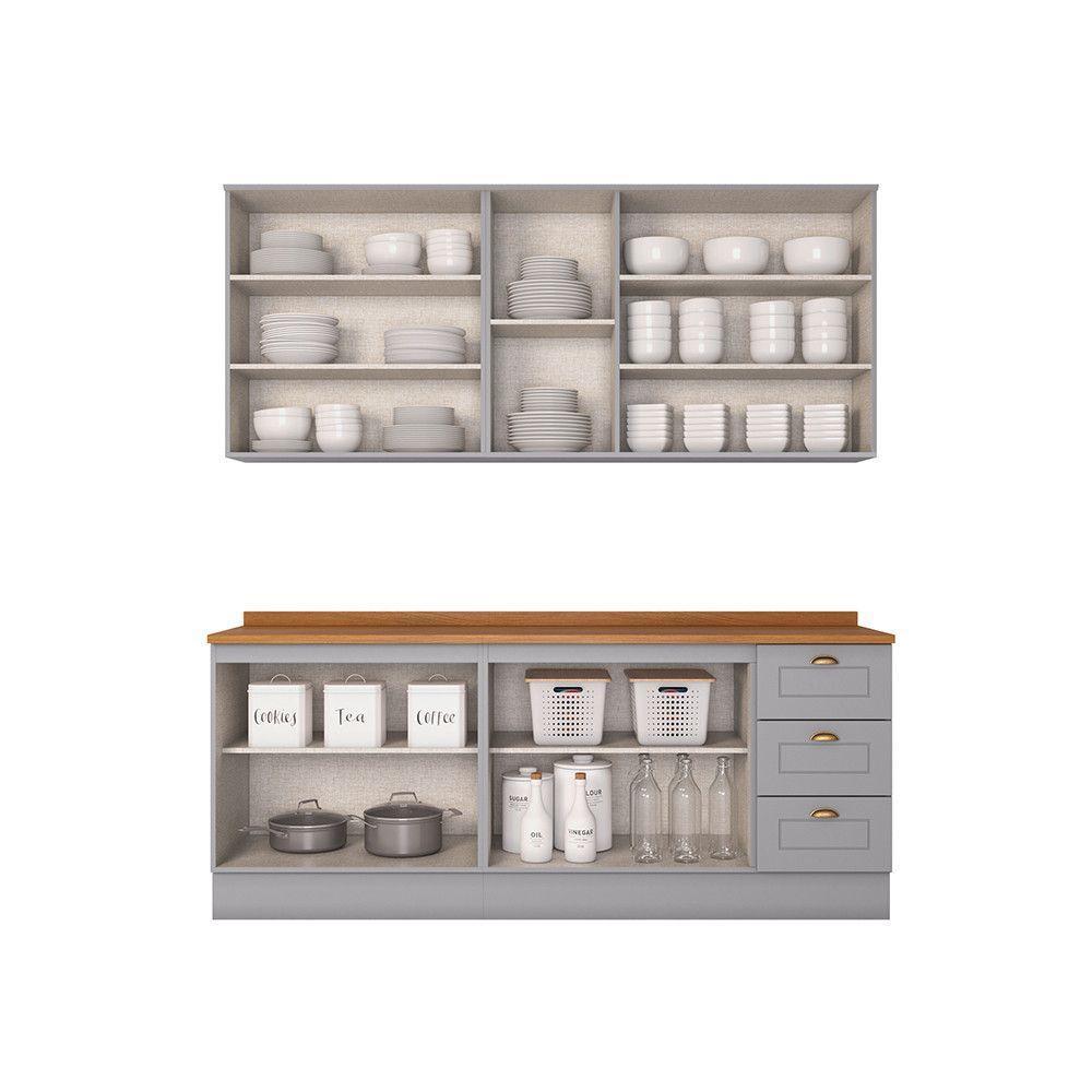 Cozinha Compacta Com Balcão Para Cooktop Amy Casa 812 Cinza - 3