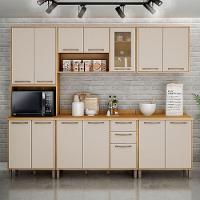 Cozinha Completa 5 Peças Detalhe Vidro áustria Valdemóveis Cinamomo/off White - 1