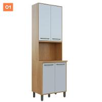 Cozinha Completa 5 Peças Detalhe Vidro áustria Valdemóveis Cinamomo/off White - 9